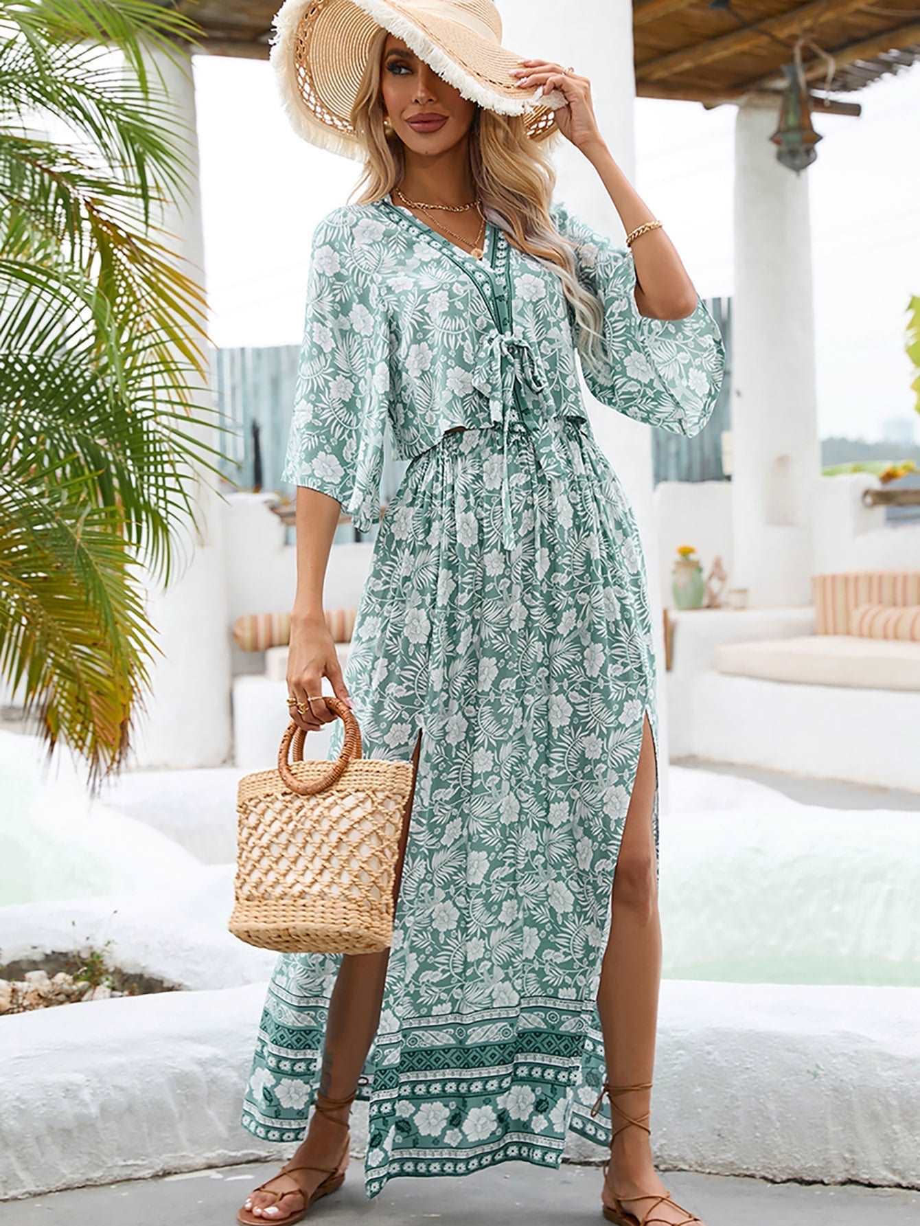 Milena - Komplet damski boho - Zestaw ze spódnicą, idealny na wakacje