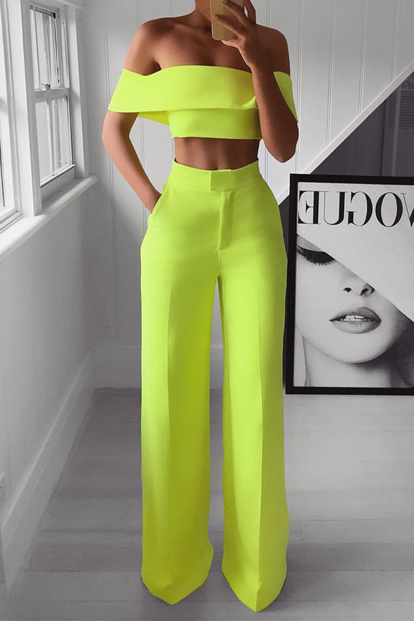 Marta - Komplet damski off-shoulder 2-częściowy - Bez rękawów dla eleganckiego looku