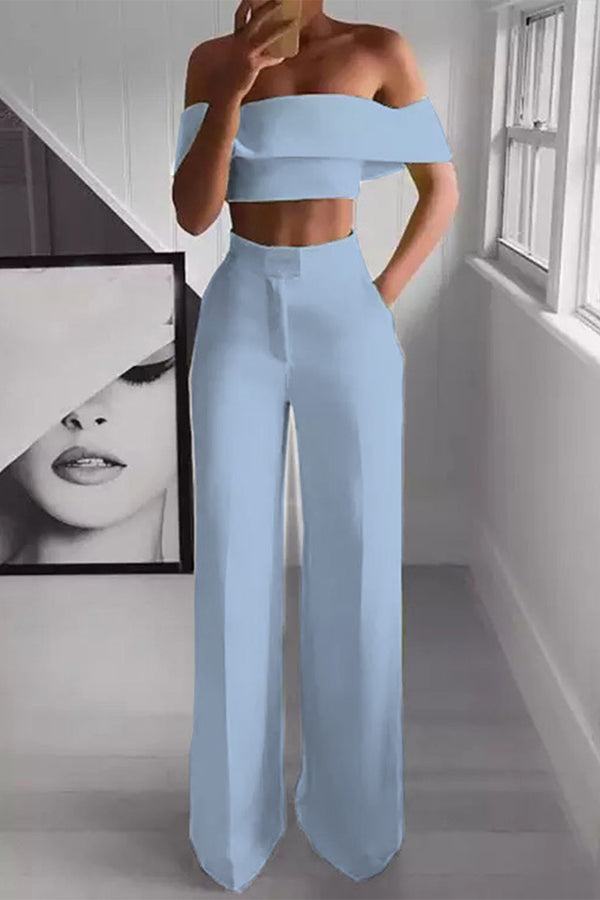 Marta - Komplet damski off-shoulder 2-częściowy - Bez rękawów dla eleganckiego looku