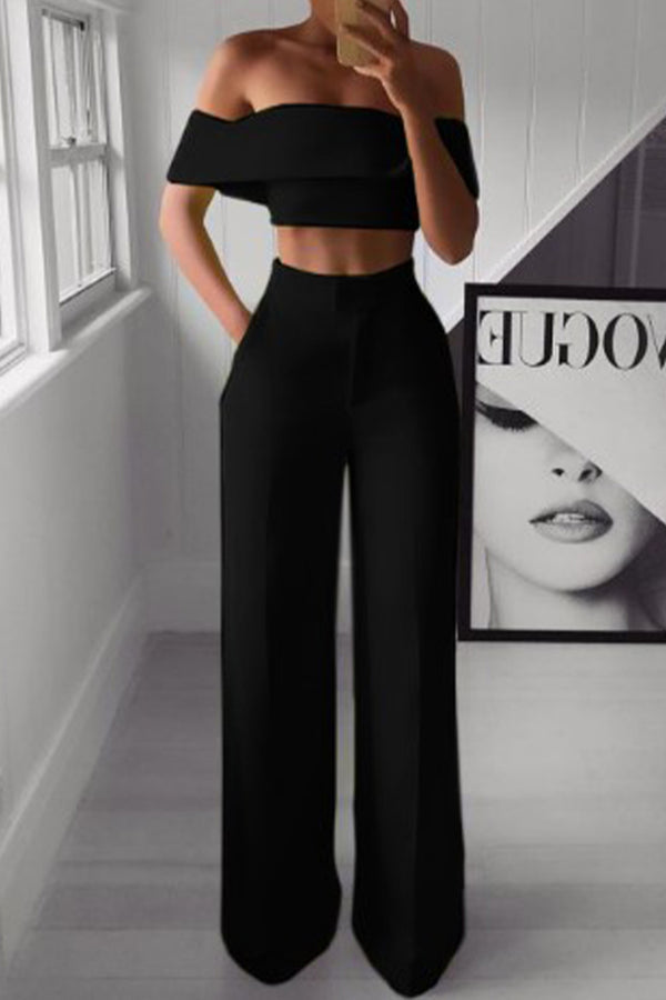 Marta - Komplet damski off-shoulder 2-częściowy - Bez rękawów dla eleganckiego looku
