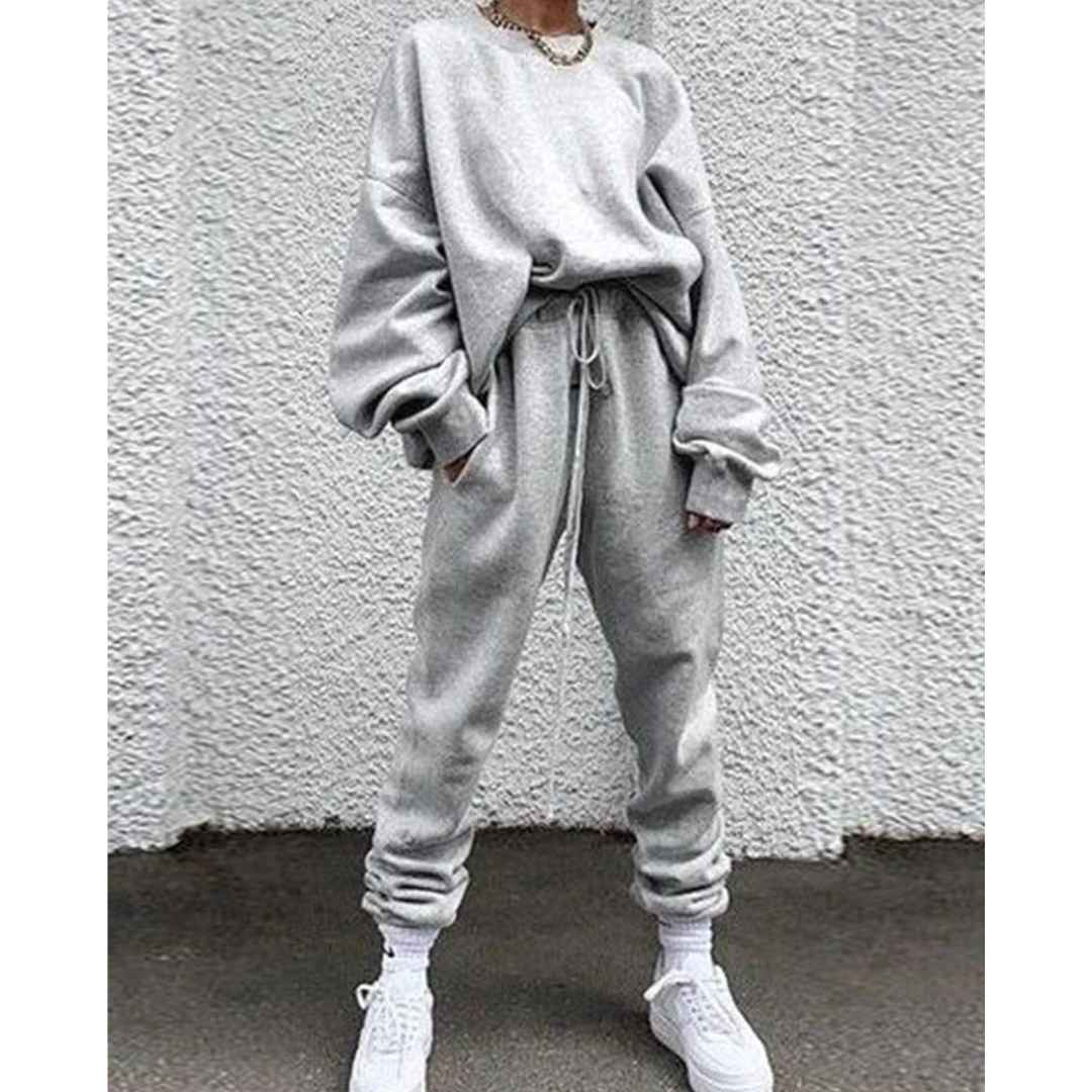 Joanna - Komplet damski elegancki - Dwuczęściowy zestaw z stylowymi detalami