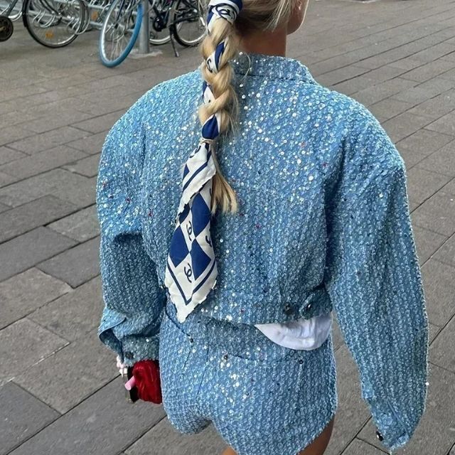 Dominika - Komplet damski 2-częściowy - Marynarka i szorty, casualowy look