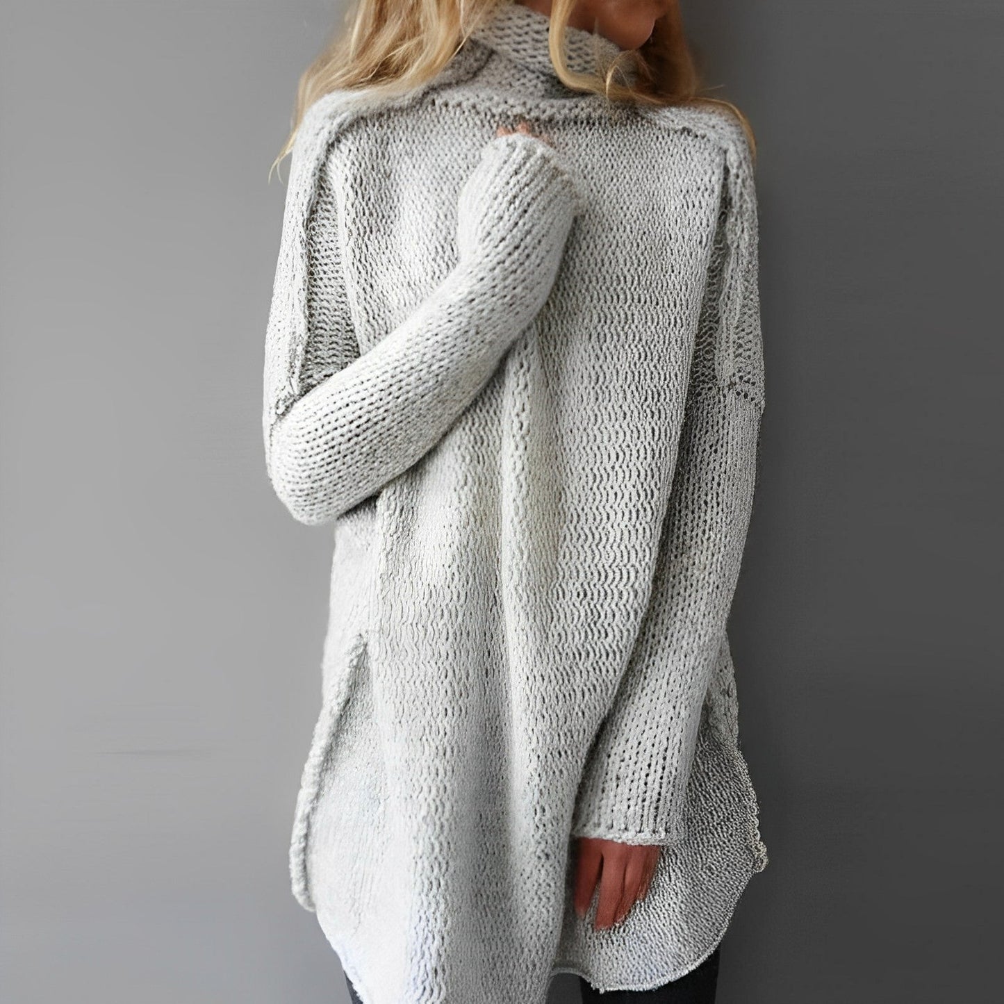 Jagna | Sweter damski zimowy oversize z golfem