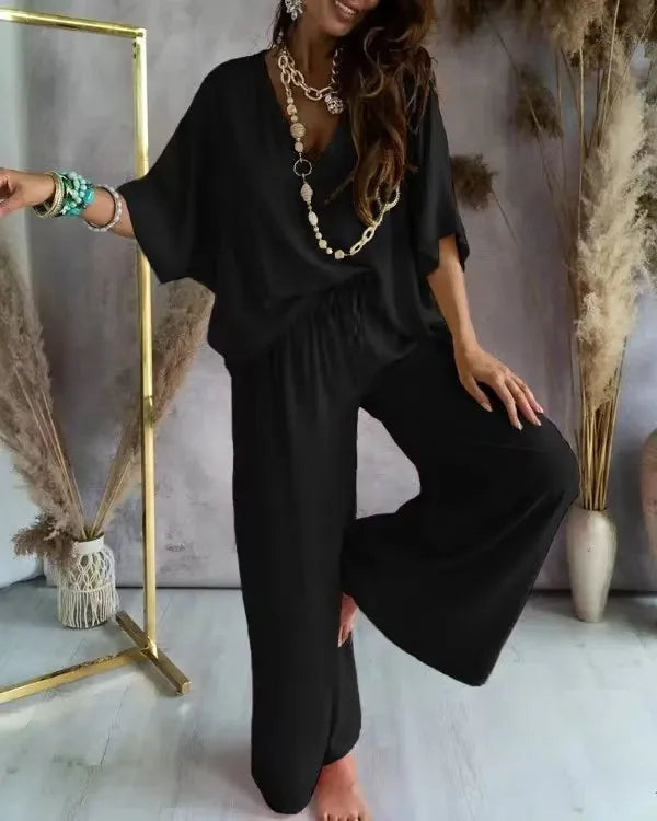 Joanna - Komplet damski oversize - Stylowy i lekki zestaw o luźnym kroju