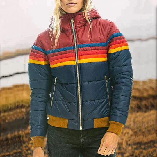 Jagoda | Pikowana kurtka damska zimowa typu bomber