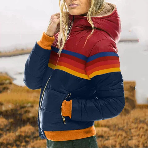 Jagoda | Pikowana kurtka damska zimowa typu bomber