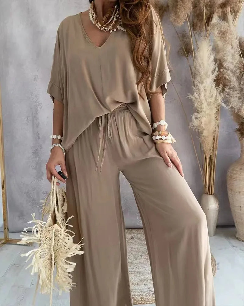 Joanna - Komplet damski oversize - Stylowy i lekki zestaw o luźnym kroju