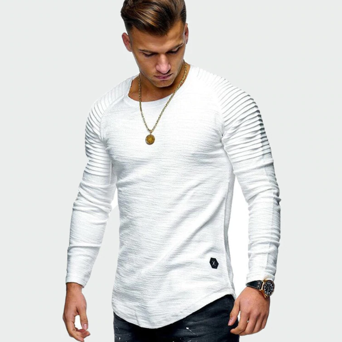 Bluza męska long sleeve bez kaptura – prążkowane rękawy, nowoczesny styl