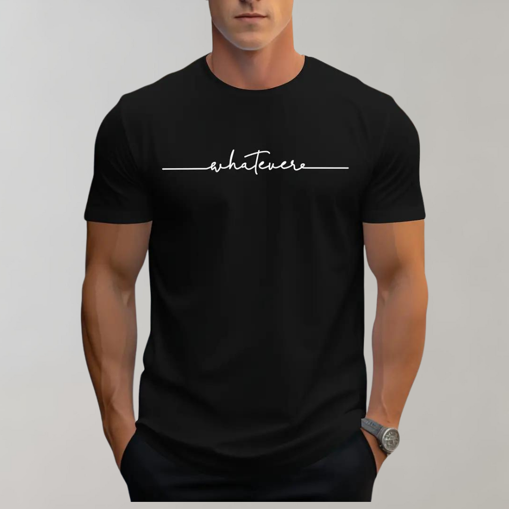 Zosimo | T-shirt męski jesień bawełna z napisem i minimalistycznym stylem o klasycznym kroju