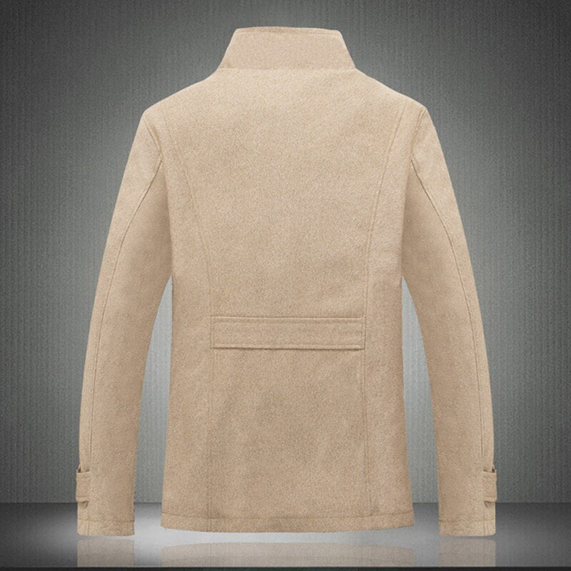 Męska kurtka zimowa z kożuszkiem i zapięciem na guziki