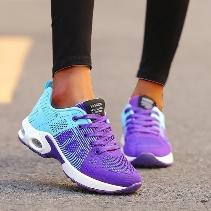 Damskie lekkie buty sportowe z siateczkową cholewką – idealne na co dzień i do aktywności