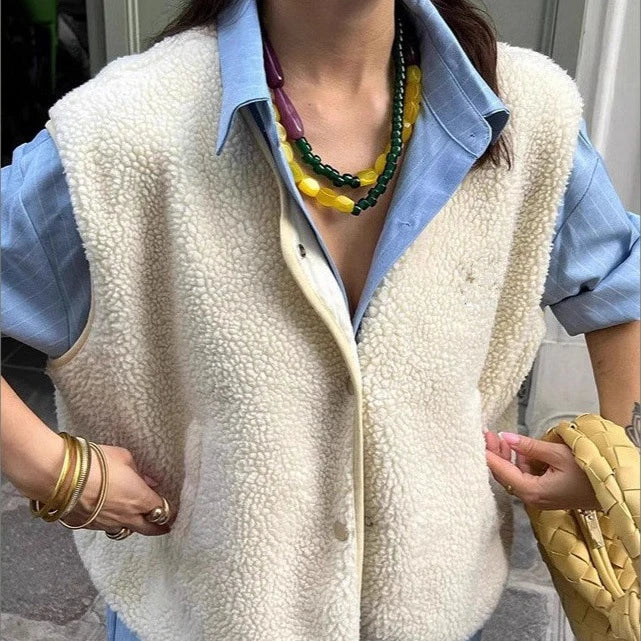 Kalina | Kamizelka damska pluszowa