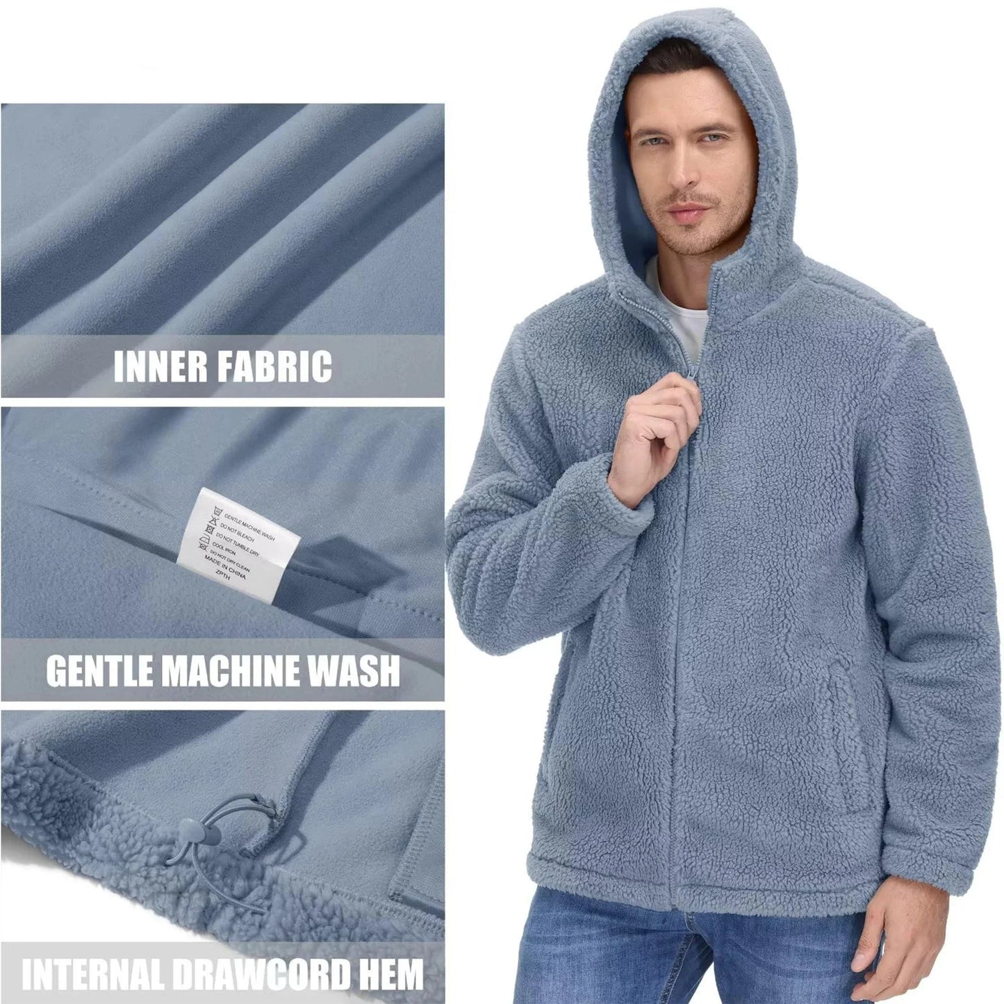 Mathis | Bluza polarowa męska z kapturem