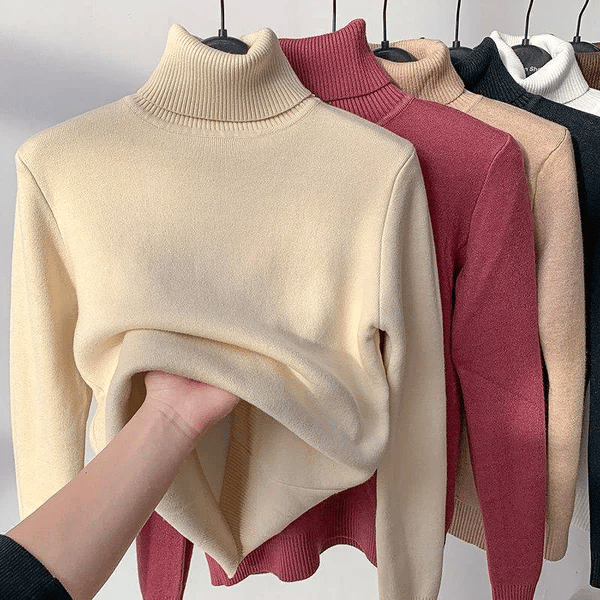Talulla | Sweter dla kobiet jesień miękki oddychający z golfem w dzianinie z dopasowanym krojem