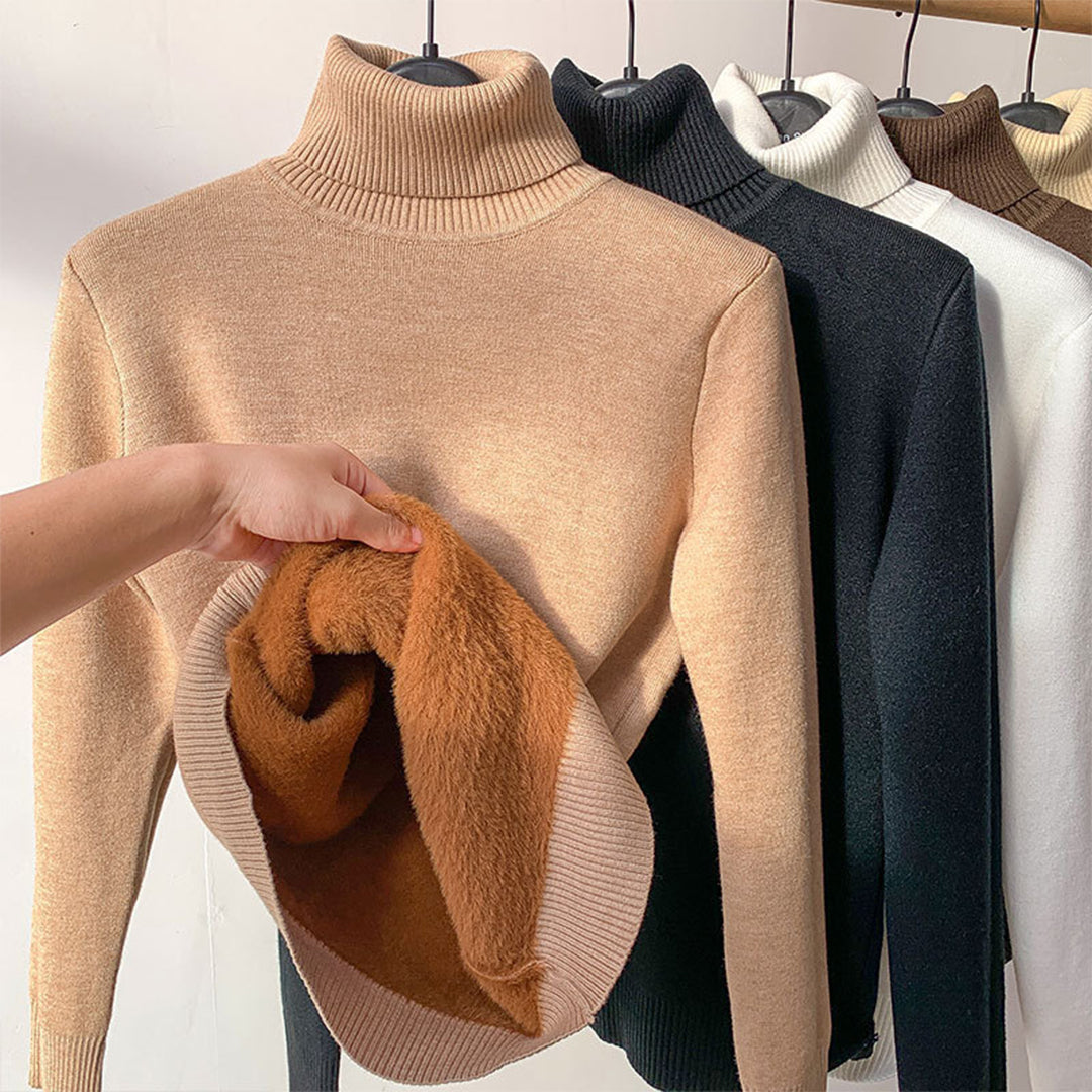 Talulla | Sweter dla kobiet jesień miękki oddychający z golfem w dzianinie z dopasowanym krojem