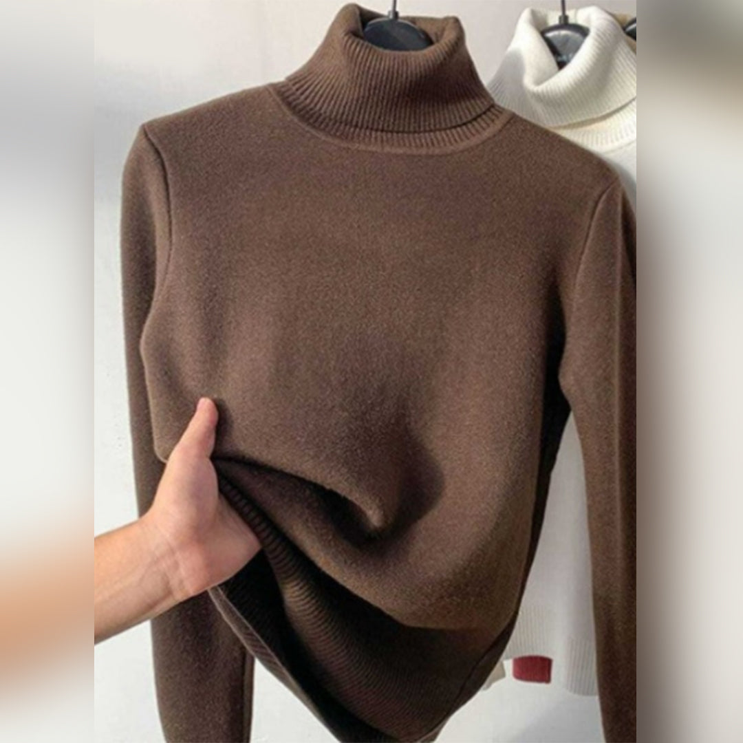 Talulla | Sweter dla kobiet jesień miękki oddychający z golfem w dzianinie z dopasowanym krojem