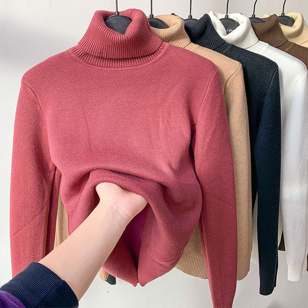 Talulla | Sweter dla kobiet jesień miękki oddychający z golfem w dzianinie z dopasowanym krojem