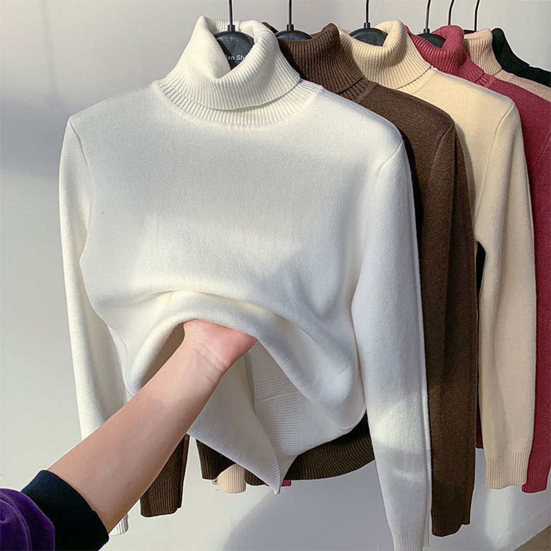 Talulla | Sweter dla kobiet jesień miękki oddychający z golfem w dzianinie z dopasowanym krojem
