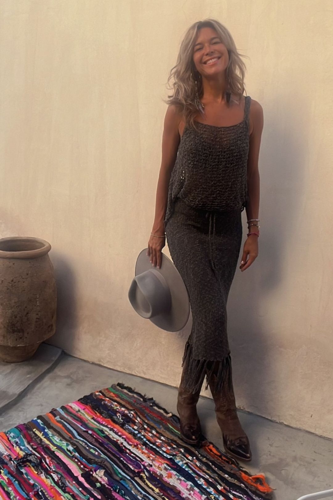 Gabriela - Komplet damski boho z dzianiny - Unikalny design w stylu boho