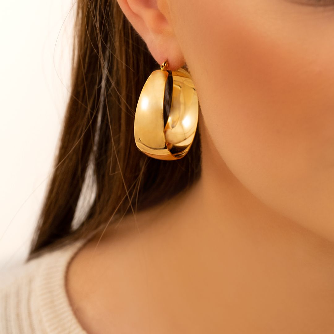 Lucyna - Kolczyki hoop statement – efektowny styl