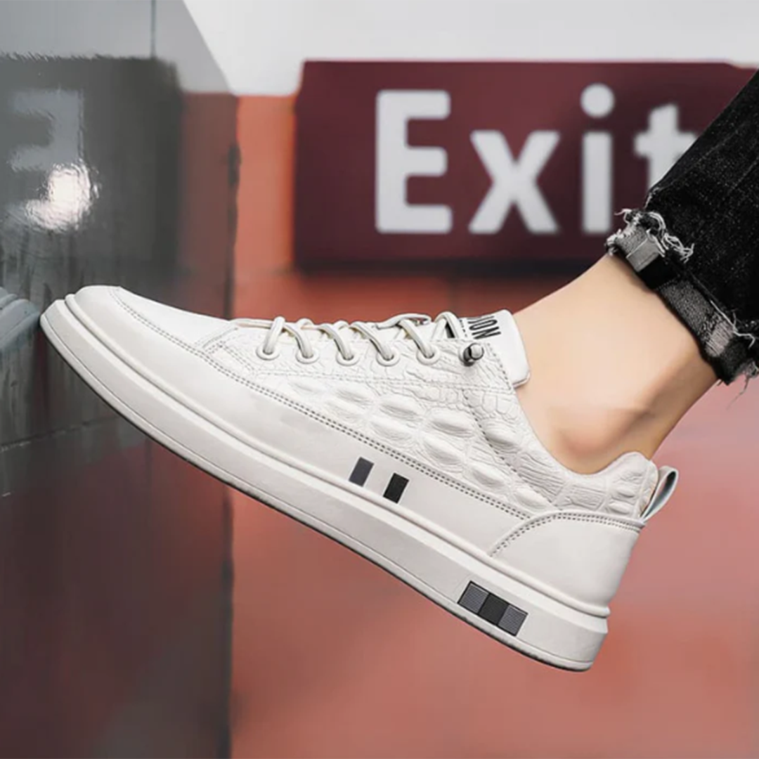 Branko | Buty męskie jesień stylowe PU z tłoczoną cholewką i eleganckim wykończeniem