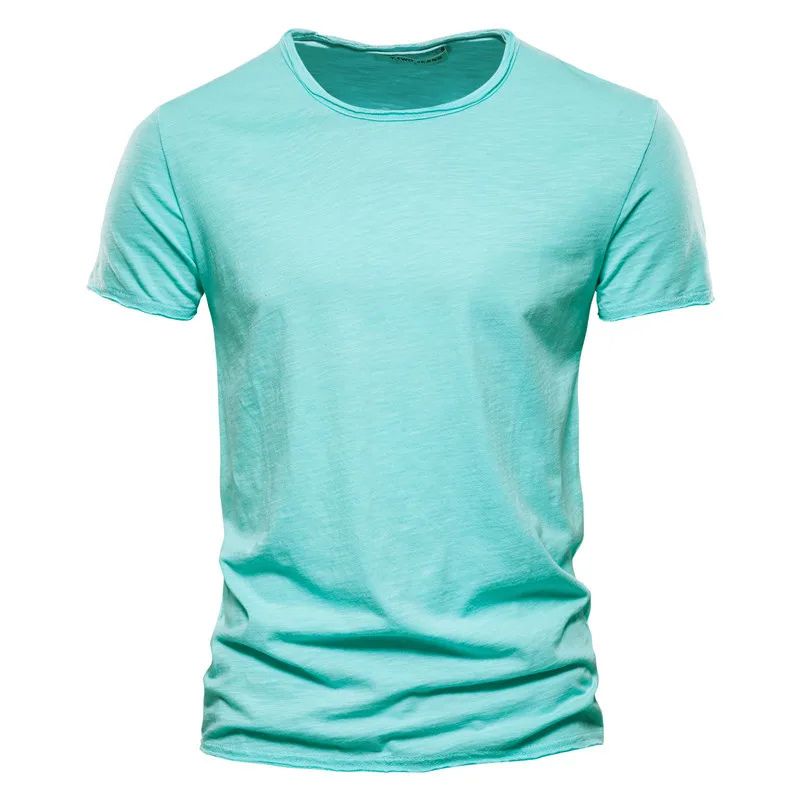 Wiktor | T-shirt męski jesień przewiewna bawełna z lekkim dopasowaniem i okrągłym dekoltem