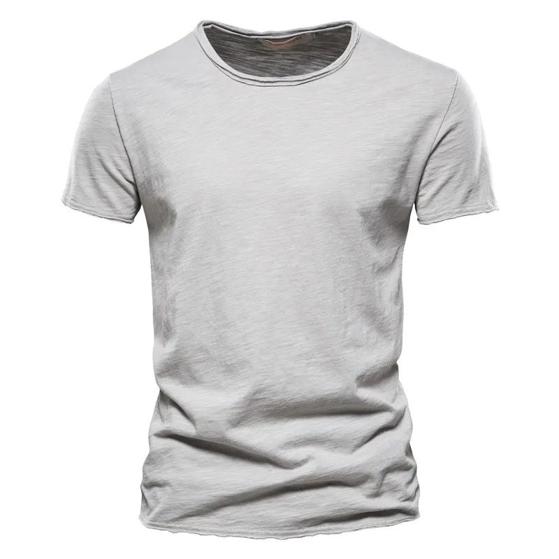 Wiktor | T-shirt męski jesień przewiewna bawełna z lekkim dopasowaniem i okrągłym dekoltem