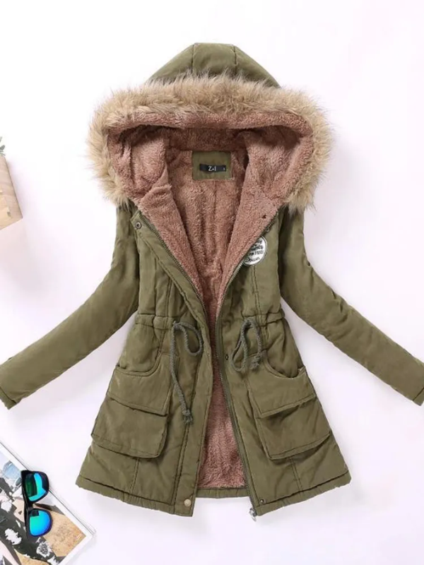 Zofia Slim Fit Parka na Wiosnę z Kapturem – Wygodna i Stylowa