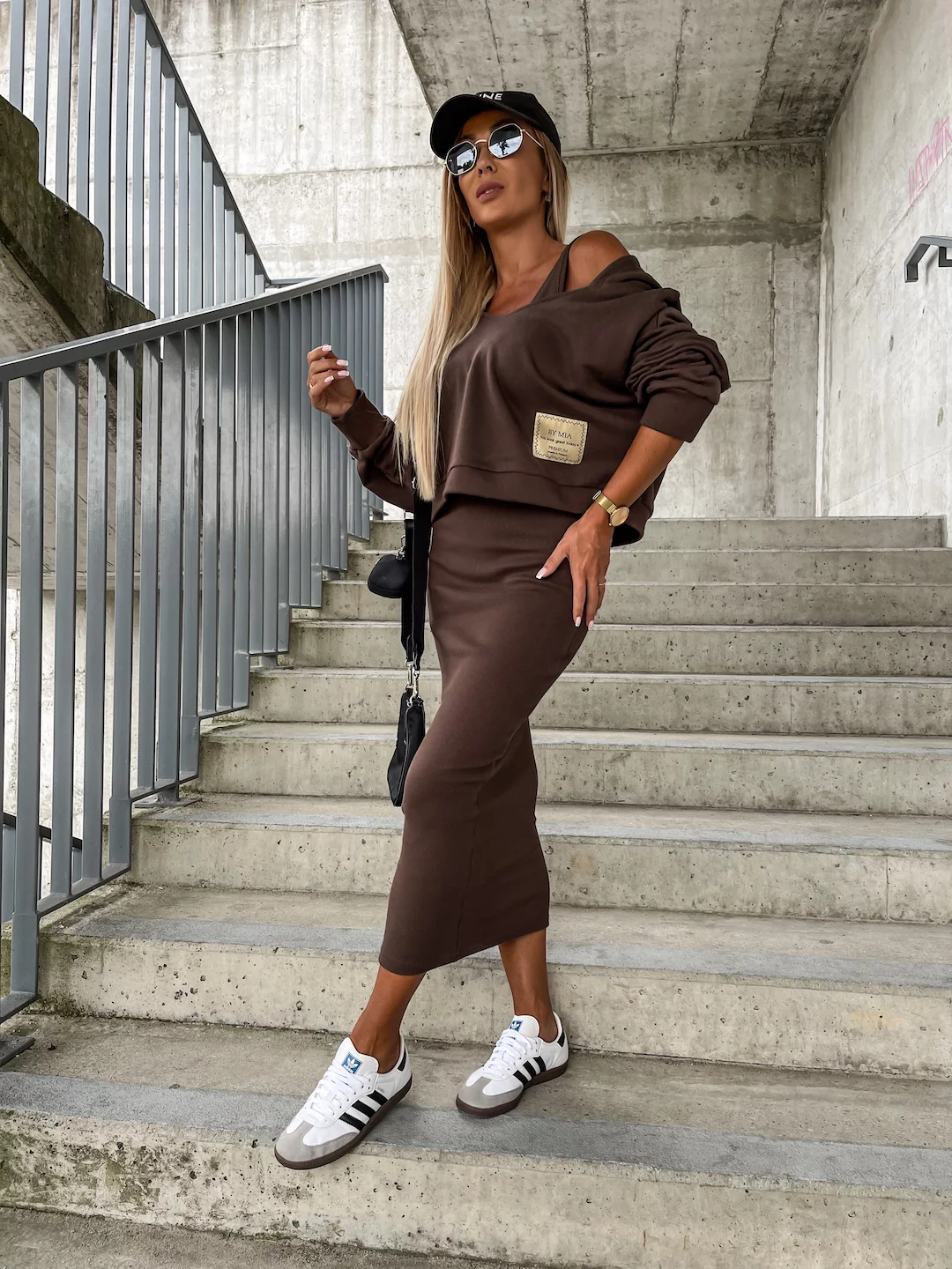 Teresa - Komplet damski elegancki - Sukienka i bluza, unikalna kombinacja