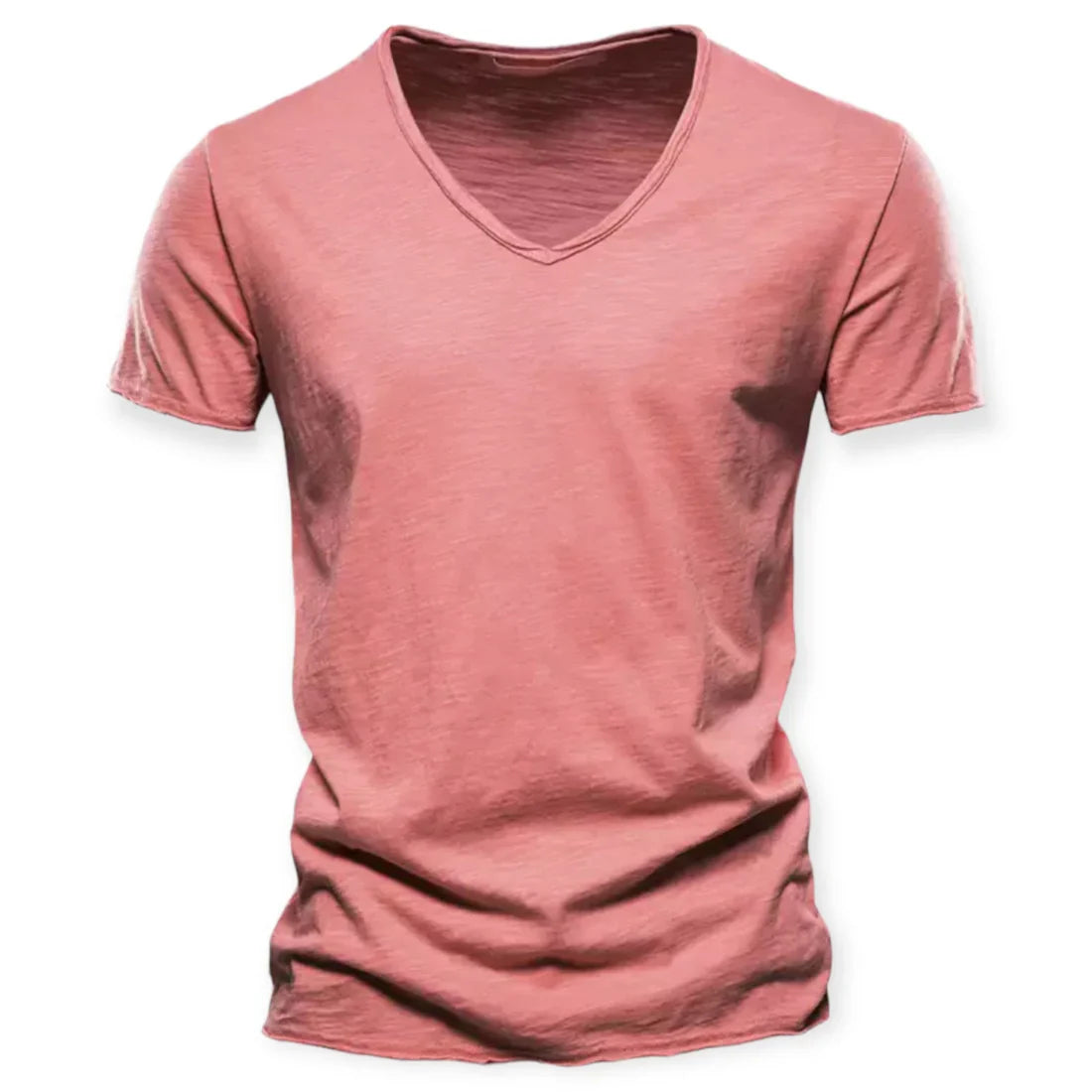 Patryk | T-shirt męski jesień lekki przewiewny materiał z głębokim dekoltem V i nowoczesnym krojem