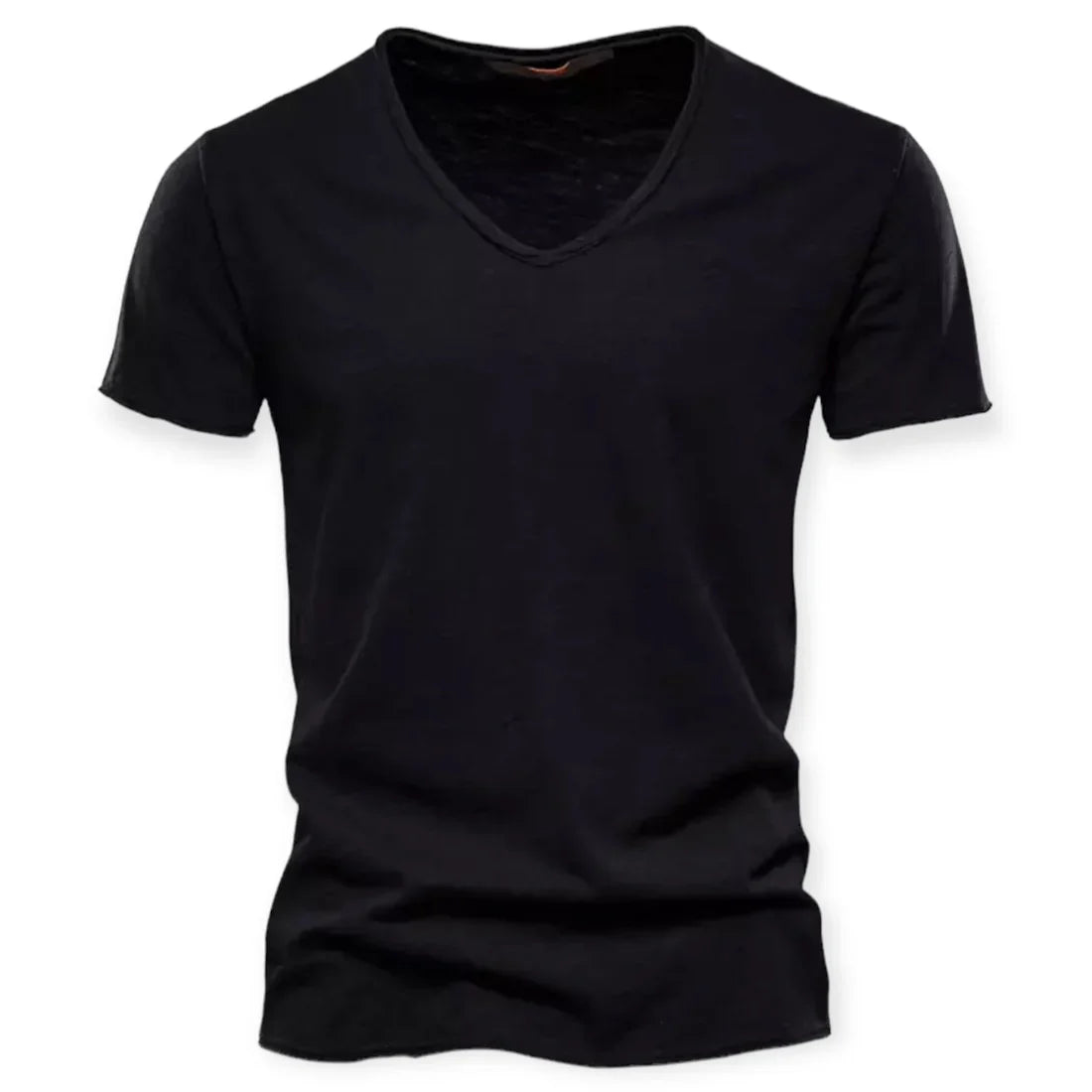 Patryk | T-shirt męski jesień lekki przewiewny materiał z głębokim dekoltem V i nowoczesnym krojem