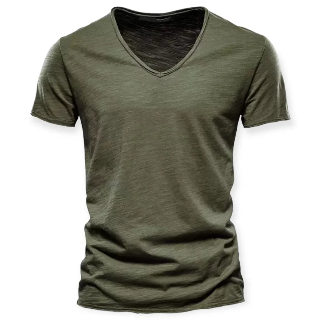 Patryk | T-shirt męski jesień lekki przewiewny materiał z głębokim dekoltem V i nowoczesnym krojem