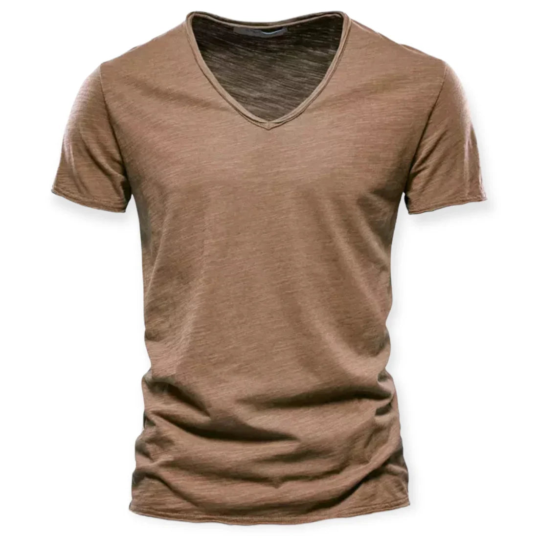 Patryk | T-shirt męski jesień lekki przewiewny materiał z głębokim dekoltem V i nowoczesnym krojem