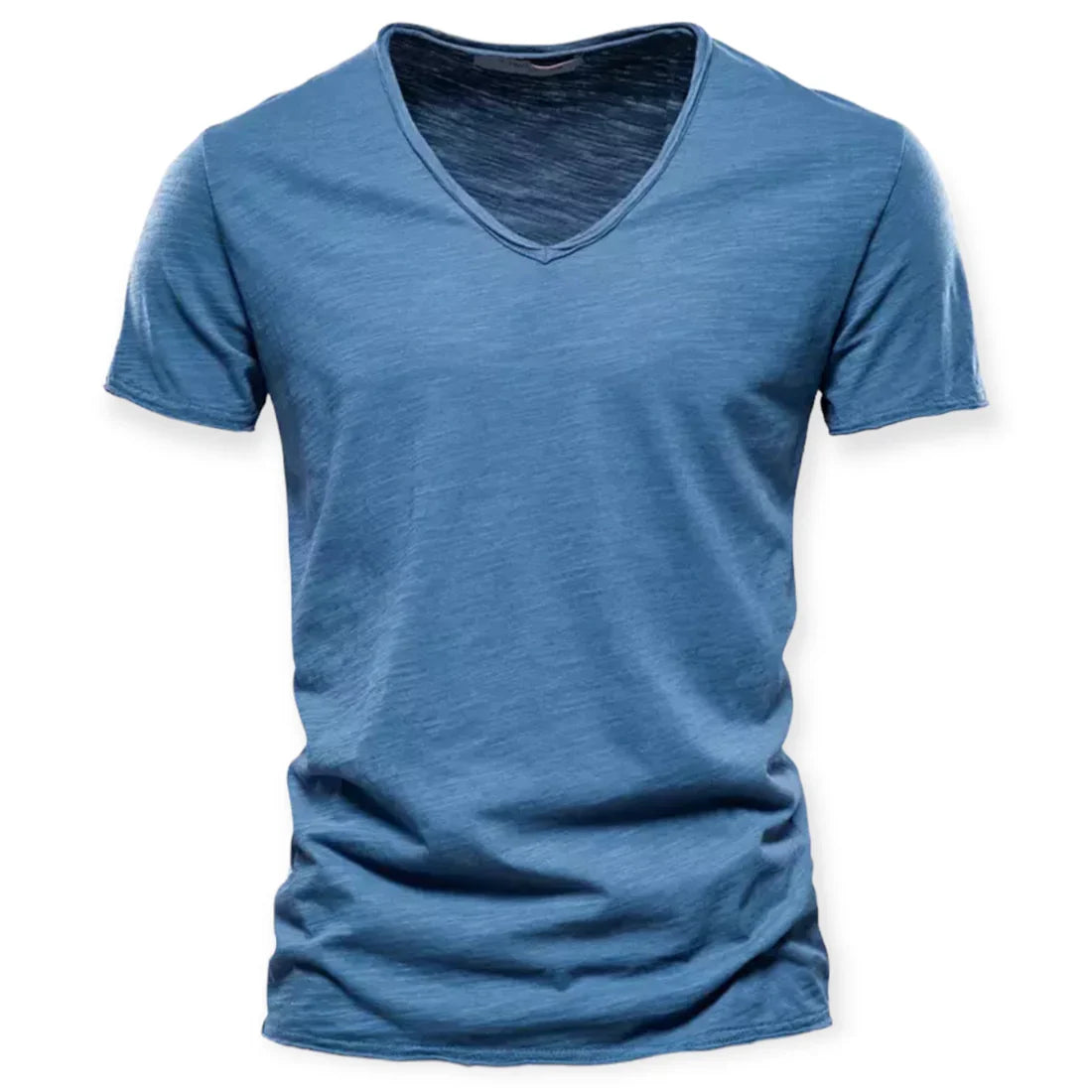 Patryk | T-shirt męski jesień lekki przewiewny materiał z głębokim dekoltem V i nowoczesnym krojem
