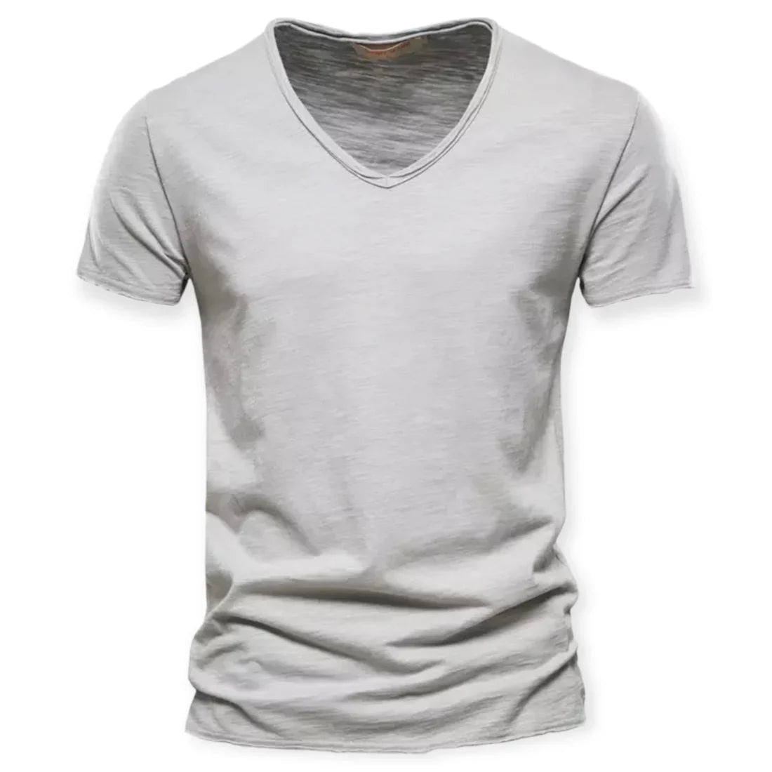 Patryk | T-shirt męski jesień lekki przewiewny materiał z głębokim dekoltem V i nowoczesnym krojem