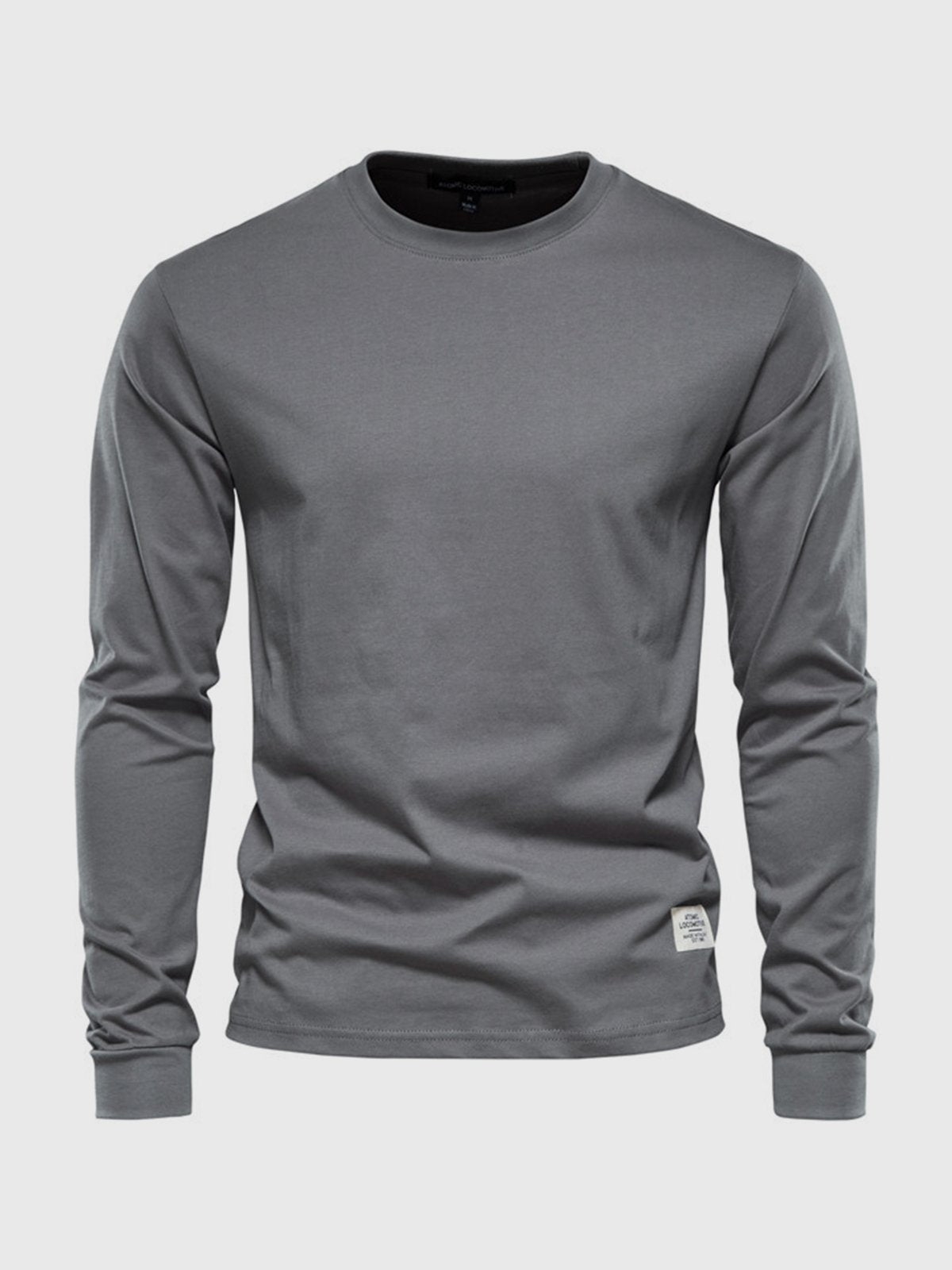 Grzegorz | Longsleeve męski jesień miękki i oddychający bawełniany z luźnym krojem