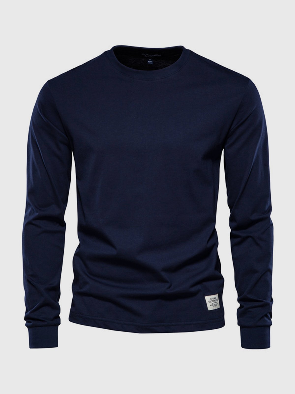 Grzegorz | Longsleeve męski jesień miękki i oddychający bawełniany z luźnym krojem