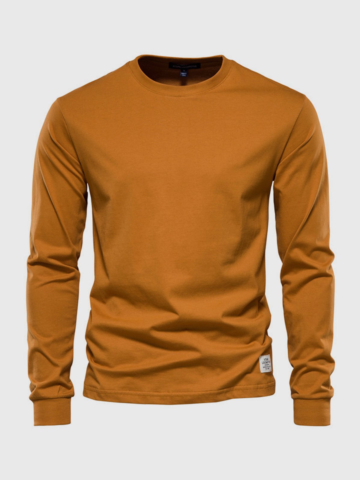 Grzegorz | Longsleeve męski jesień miękki i oddychający bawełniany z luźnym krojem