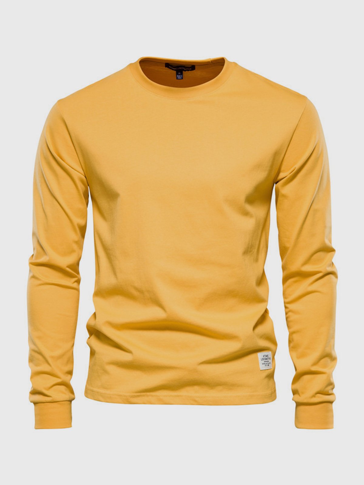 Grzegorz | Longsleeve męski jesień miękki i oddychający bawełniany z luźnym krojem