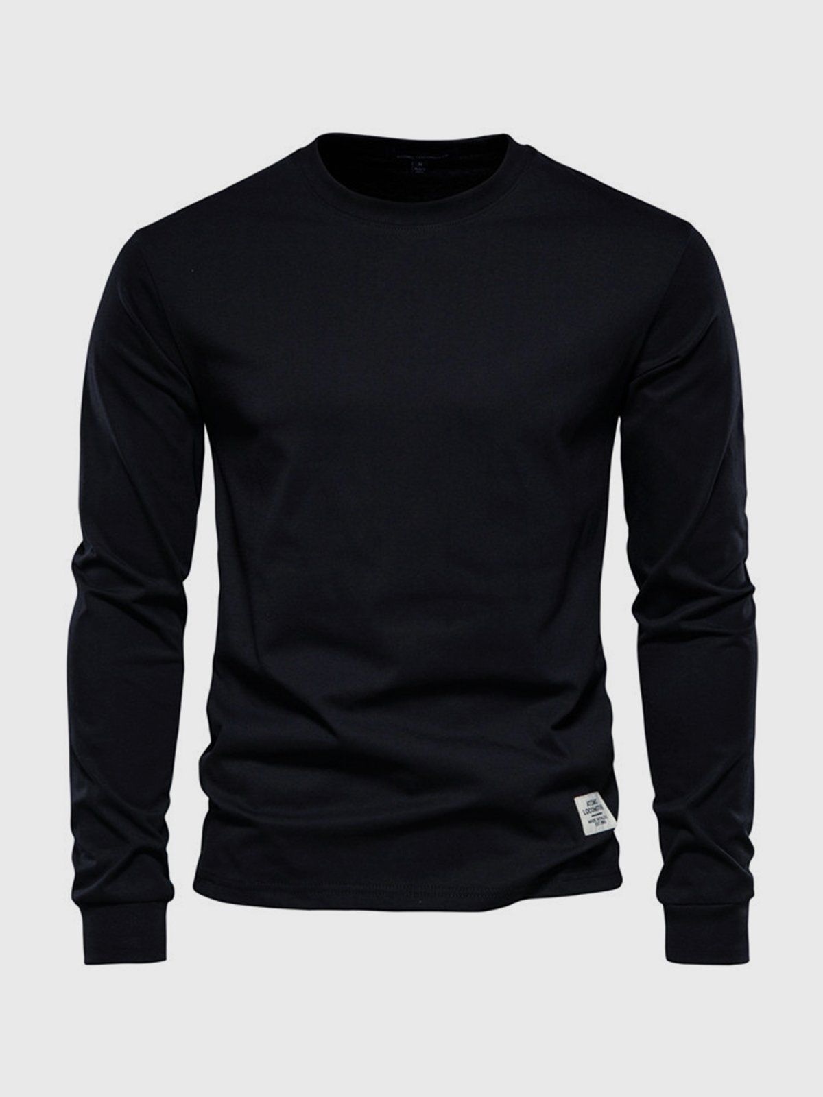 Grzegorz | Longsleeve męski jesień miękki i oddychający bawełniany z luźnym krojem