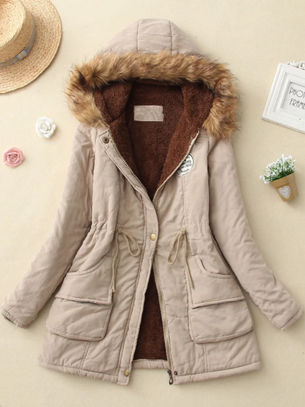 Zofia Slim Fit Parka na Wiosnę z Kapturem – Wygodna i Stylowa