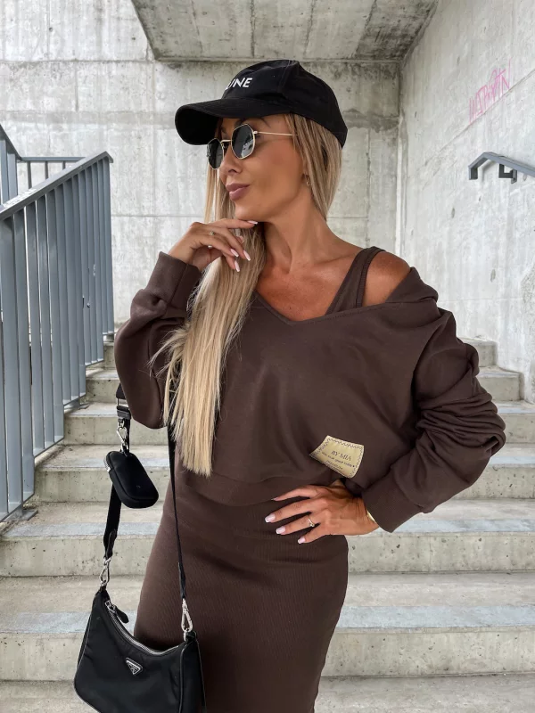 Teresa - Komplet damski elegancki - Sukienka i bluza, unikalna kombinacja