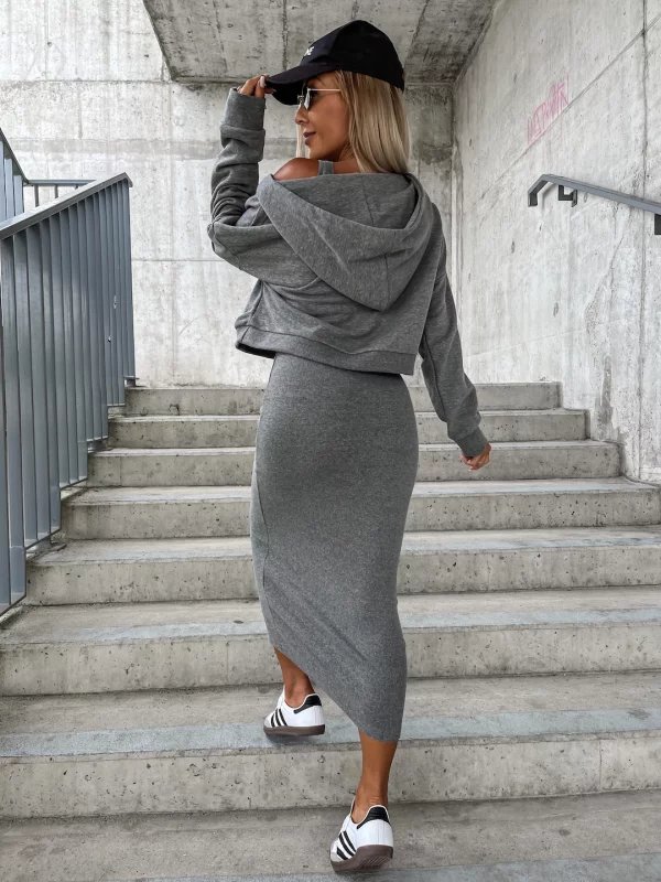 Teresa - Komplet damski elegancki - Sukienka i bluza, unikalna kombinacja