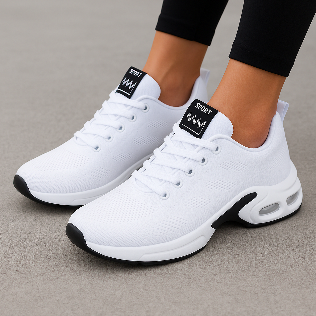 Damskie lekkie buty sportowe z siateczkową cholewką – idealne na co dzień i do aktywności
