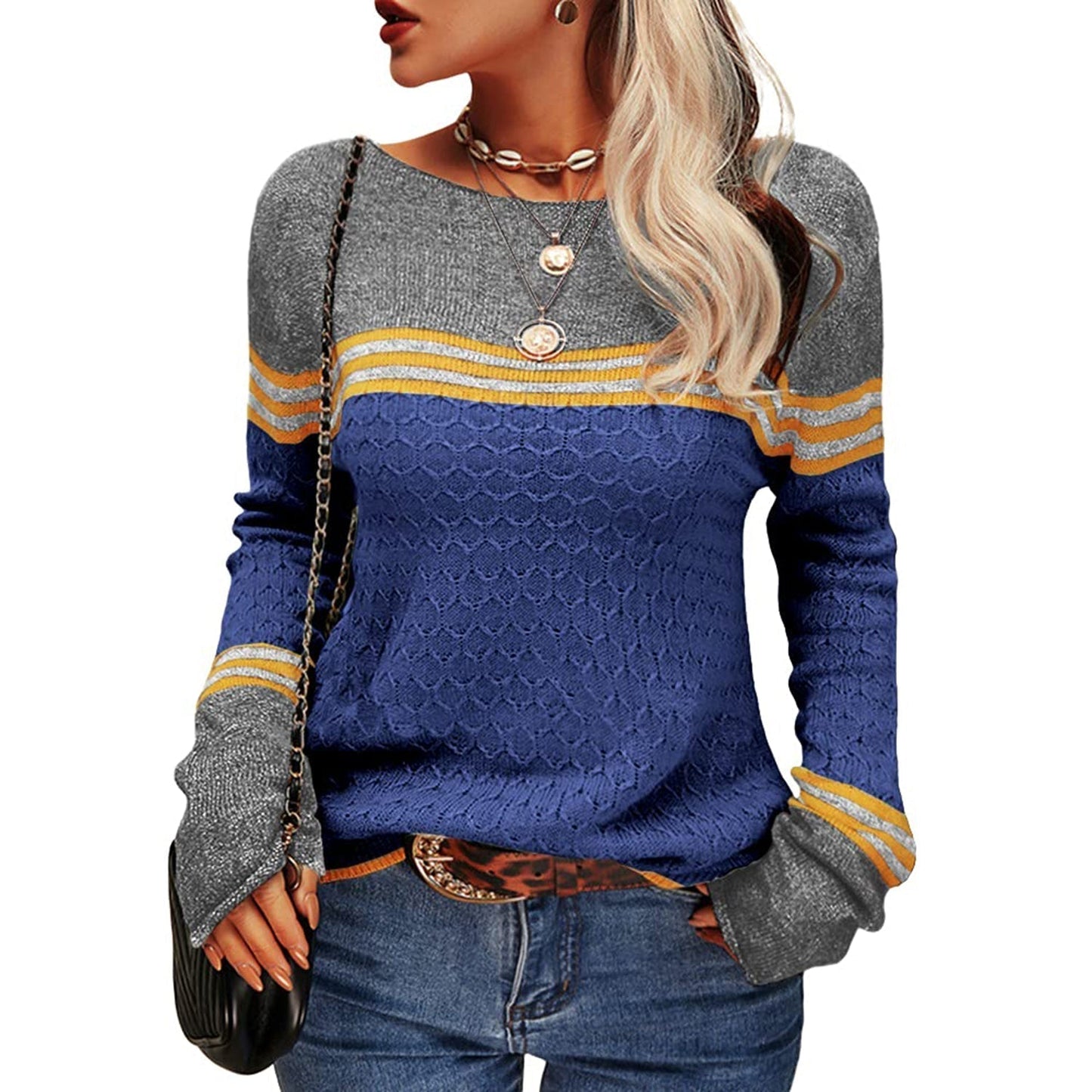 Agnieszka | Sweter damski w paski