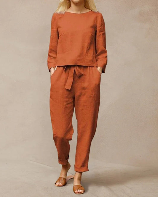 Katarzyna - Komplet damski 2-częściowy - Minimalistyczna i elegancka stylizacja
