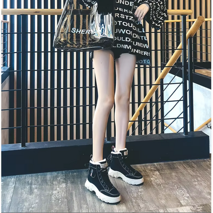 Michalina - Proste Wysokie Buty Zimowe Damskie