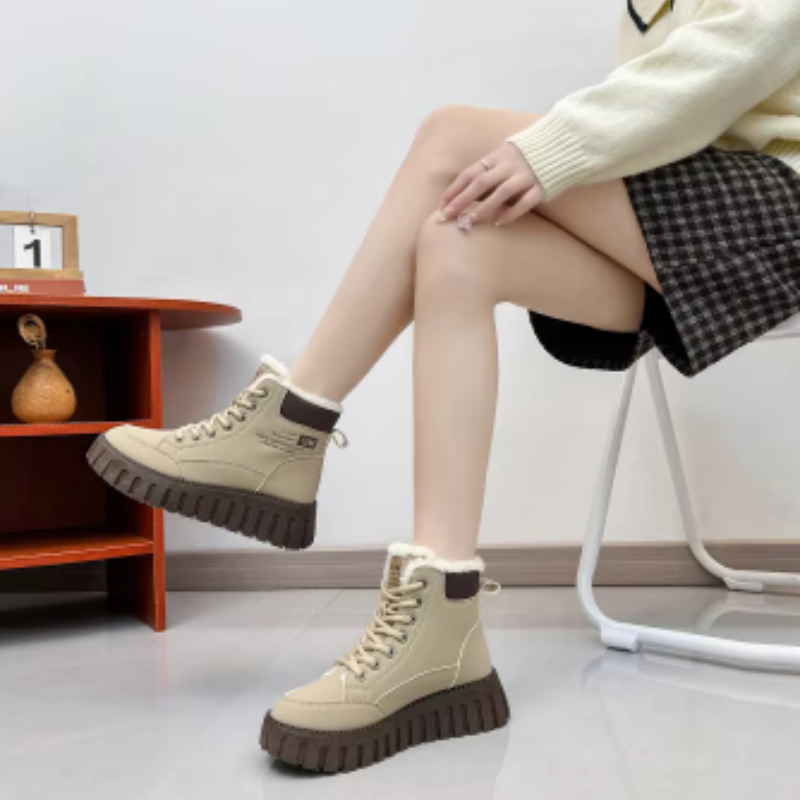 Iwona - Futrzane Wodoodporne Miękkie Buty Zimowe Damskie