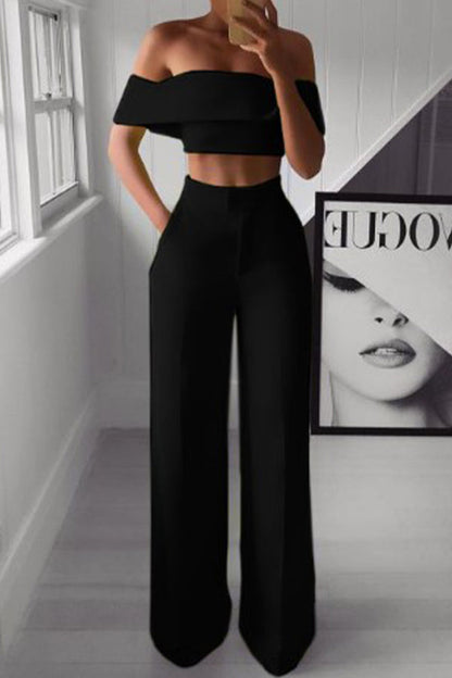 Marta - Komplet damski off-shoulder 2-częściowy - Bez rękawów dla eleganckiego looku