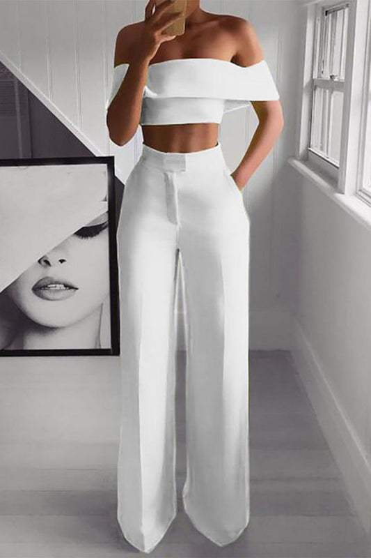 Marta - Komplet damski off-shoulder 2-częściowy - Bez rękawów dla eleganckiego looku